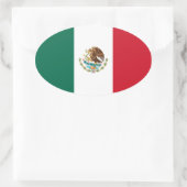 メキシコ国旗 楕円形シール (バッグ)