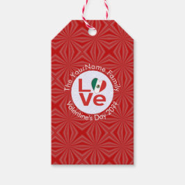 メキシコ国旗 赤いラブ ギフトタグ