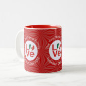 メキシコ国旗 赤いLOVE ツートーンマグカップ (正面左)