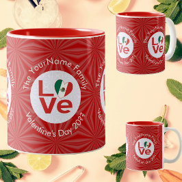 メキシコ国旗 赤いLOVE ツートーンマグカップ