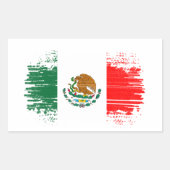 メキシコ国旗 長方形シール (正面)