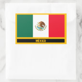 メキシコ国旗 長方形シール (バッグ)