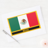 メキシコ国旗 長方形シール (封筒)