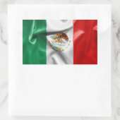 メキシコ国旗 長方形シール (バッグ)
