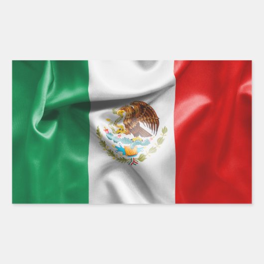メキシコ国旗 長方形シール (正面)