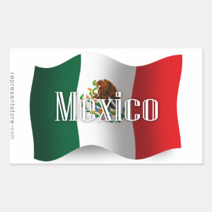 メキシコ国旗 長方形シール
