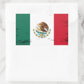 メキシコ国旗 長方形シール (バッグ)