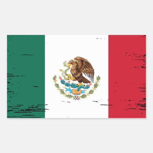 メキシコ国旗 長方形シール (正面)