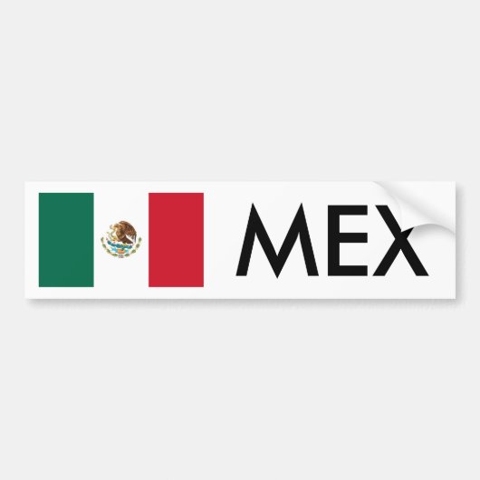 メキシコ国旗&MEXバンパーステッカー バンパーステッカー (正面)