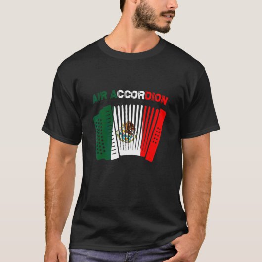 メキシコ国旗Acアコーディオン Tシャツ (正面)
