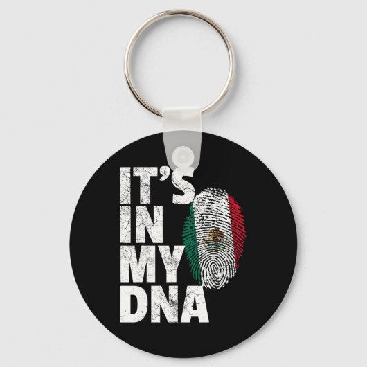 メキシコ国旗Cinco De Mayo Gの私のDnaの中にある キーホルダー (正面)