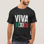 メキシコ国旗Col動揺して付きVivaメキシコシャツ Tシャツ (正面)