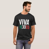 メキシコ国旗Col動揺して付きVivaメキシコシャツ Tシャツ (正面フル)