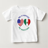 メキシコ国旗USA国旗My Countryマイ伝統 ベビーTシャツ (正面)