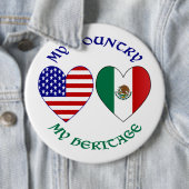 メキシコ国旗USA国旗My Countryマイ伝統 缶バッジ (インサイチュ)