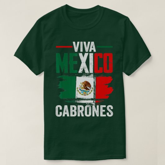 メキシコ国旗Vivaメキシコカバレーヌメキシコの日 Tシャツ (デザイン正面)