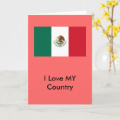 メキシコ国旗Zazzle I Love MY Country カード (黄色い花)