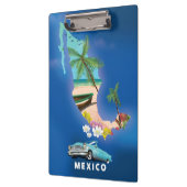 メキシコ地図イラストの旅行ポスター クリップボード (左)