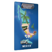 メキシコ地図イラストの旅行ポスター クリップボード (右)