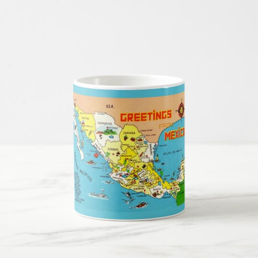 メキシコ地図マグ コーヒーマグカップ (中央)