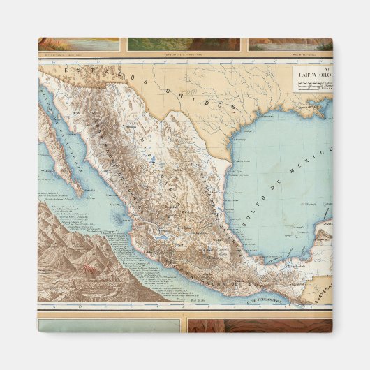 メキシコ地形 マグネット (正面)