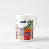 メキシコ場面コーヒーカップ ボーンチャイナマグカップ (正面右)