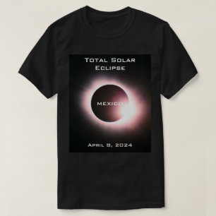 メキシコ太陽の皆既食2024年4月8日 Tシャツ