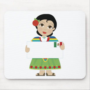 メキシコ女の子の印 マウスパッド