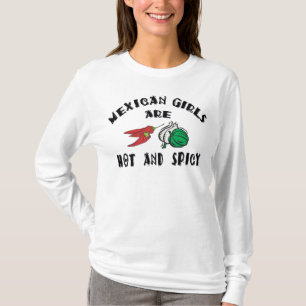 メキシコ女の子は熱い及びぴりっとする女性です Tシャツ