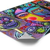 メキシコ女性鏡スケルトンのポスター ポスター (角)