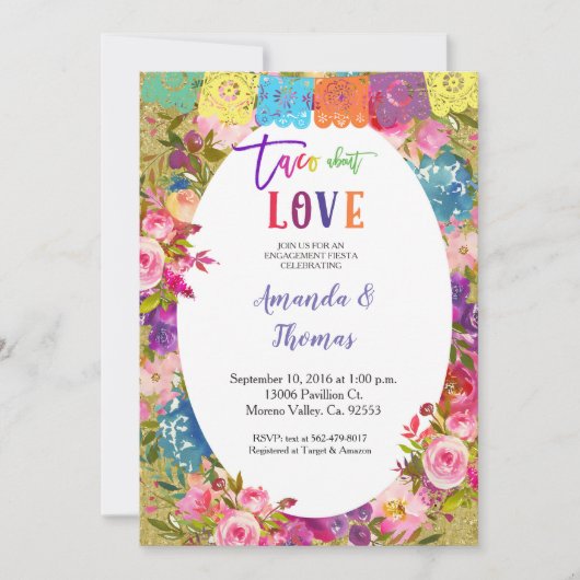 メキシコ婚約パーティ招待状 招待状 (正面)