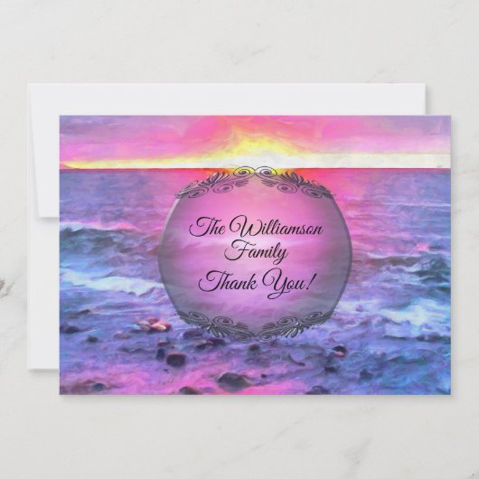 メキシコ家族夕日ありがとう0909 サンキューカード (正面)