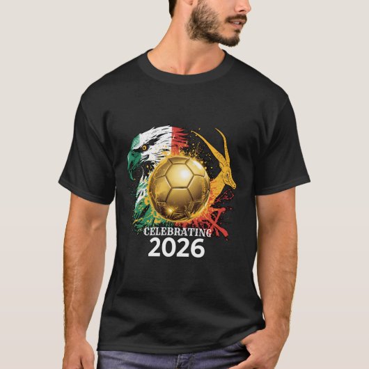 メキシコ対南アフリカ 2026 サッカー ファンTシャツ Tシャツ (正面)
