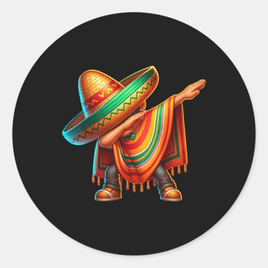 メキシコ少年ダビングポンチョ シンコデマヨ 1 ラウンドシール (正面)