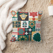 メキシコ幾何学模様：赤い緑のオーナメント。 クッション (ブランケット)