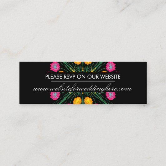 メキシコ手描きフローラスペインのウェブサイトカード スキニー名刺 (正面)