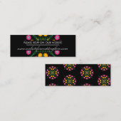 メキシコ手描きフローラスペインのウェブサイトカード スキニー名刺 (正面/裏面)