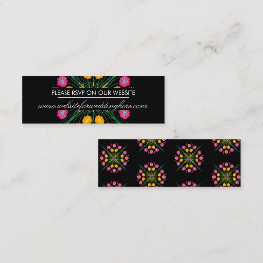 メキシコ手描きフローラスペインのウェブサイトカード スキニー名刺 (正面/裏面)