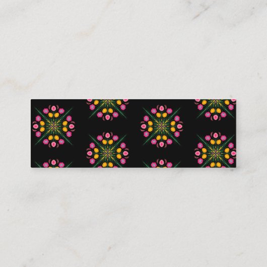 メキシコ手描きフローラスペインのウェブサイトカード スキニー名刺 (裏面)