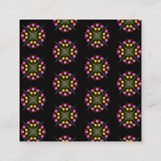 メキシコ手描きフローラスペインのサイトRSVP スクエア名刺 (裏面)