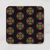 メキシコ手描きフローラスペインのテーブル番号 スクエア名刺 (裏面)