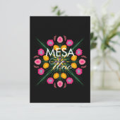 メキシコ手描きフローラスペインのテーブル番号 招待状 (スタンド正面)