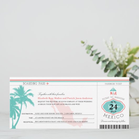 メキシコ搭乗券結婚ズ 招待状 (スタンド正面)