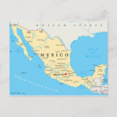 メキシコ政治地図 ポストカード (正面)