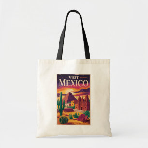 メキシコ文化イラスト旅行アートヴィンテージ トートバッグ