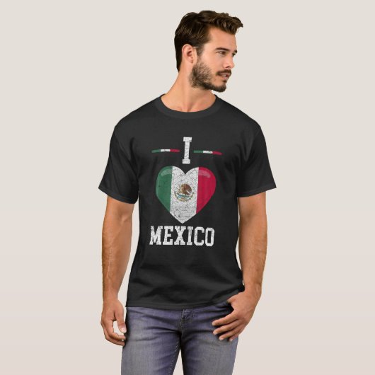 メキシコ文化プライドハートヒスパニック伝統プ Tシャツ (正面フル)