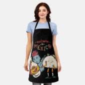 メキシコ料理へようこそヒスパニック エプロン (着用した状態)