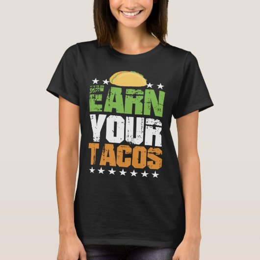 メキシコ料理を稼ぐタコスは可愛い Tシャツ (正面)