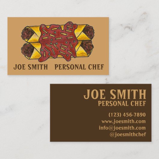 メキシコ料理エンチラダス個人シェフ調理師グルメ 名刺 (正面/裏面)