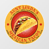 メキシコ料理タコテンプレート ウィンドウサイン (シート)